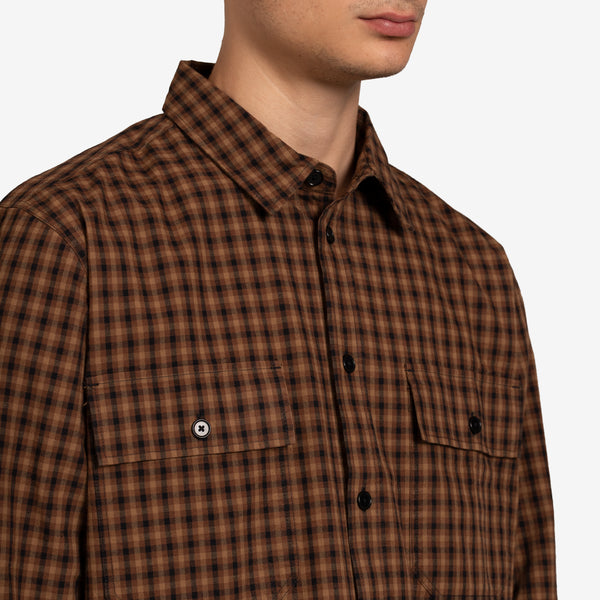 Avenir Flannel  Check Shirt Khaki