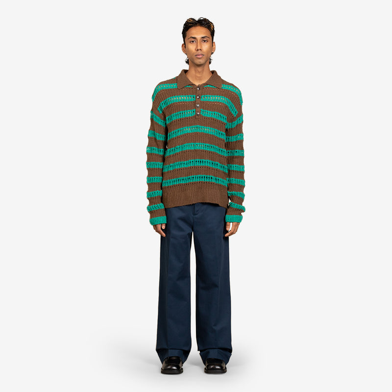 Burble Polo Sweater Khaki |Green