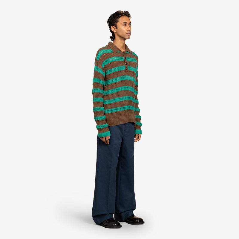 Burble Polo Sweater Khaki |Green