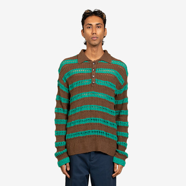 Burble Polo Sweater Khaki |Green