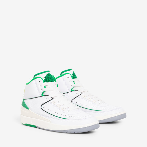 Air Jordan 2 Retro White | Lucky Green | Sail | Lt Steel Grey Footwear