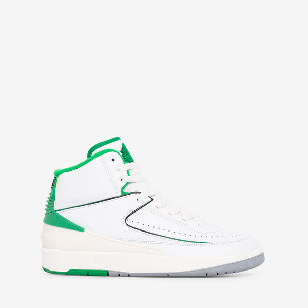 Air Jordan 2 Retro White | Lucky Green | Sail | Lt Steel Grey Footwear