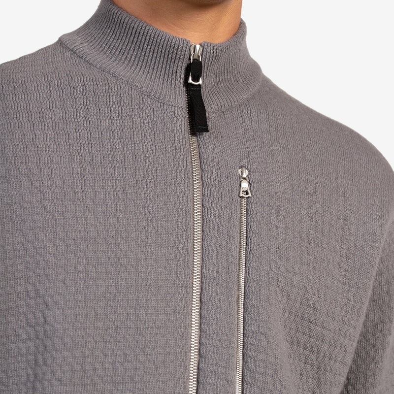 ESC Full Zip Wool Sweater Flat Pewter