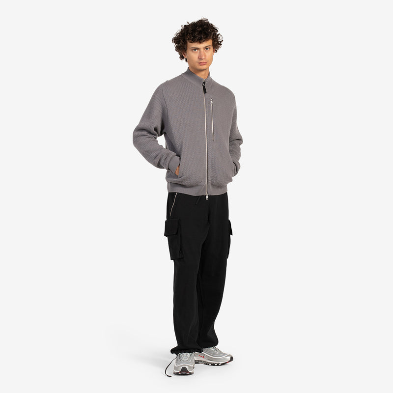 ESC Full Zip Wool Sweater Flat Pewter