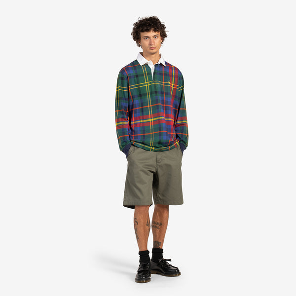Classic Fit Plaid Jersey Rugby Shirt Heritage Royal | Plaid Multi