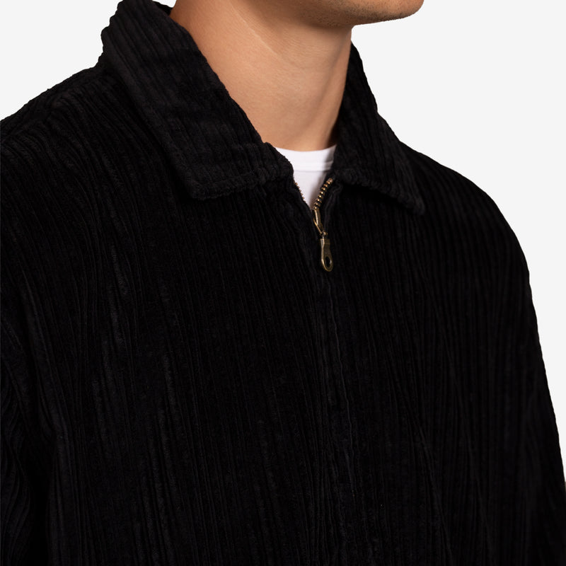 Variegated Cord Zip Jacket Black