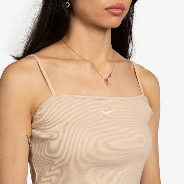 Women's Essential Ribbed Crop Top Sandrift | White