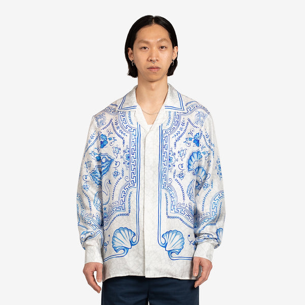 Plat A Dessert Blanc Silk Shirt White