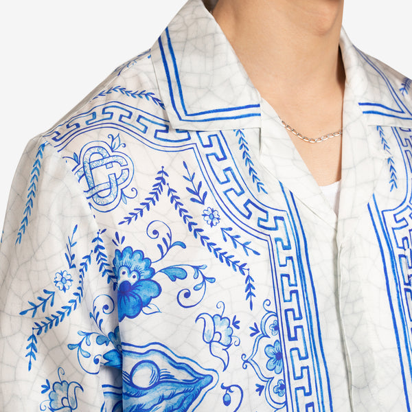 Plat A Dessert Blanc Silk Shirt White