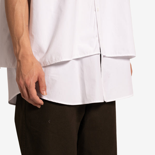 Short Sleeves Layered Shirt White