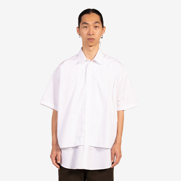 Short Sleeves Layered Shirt White