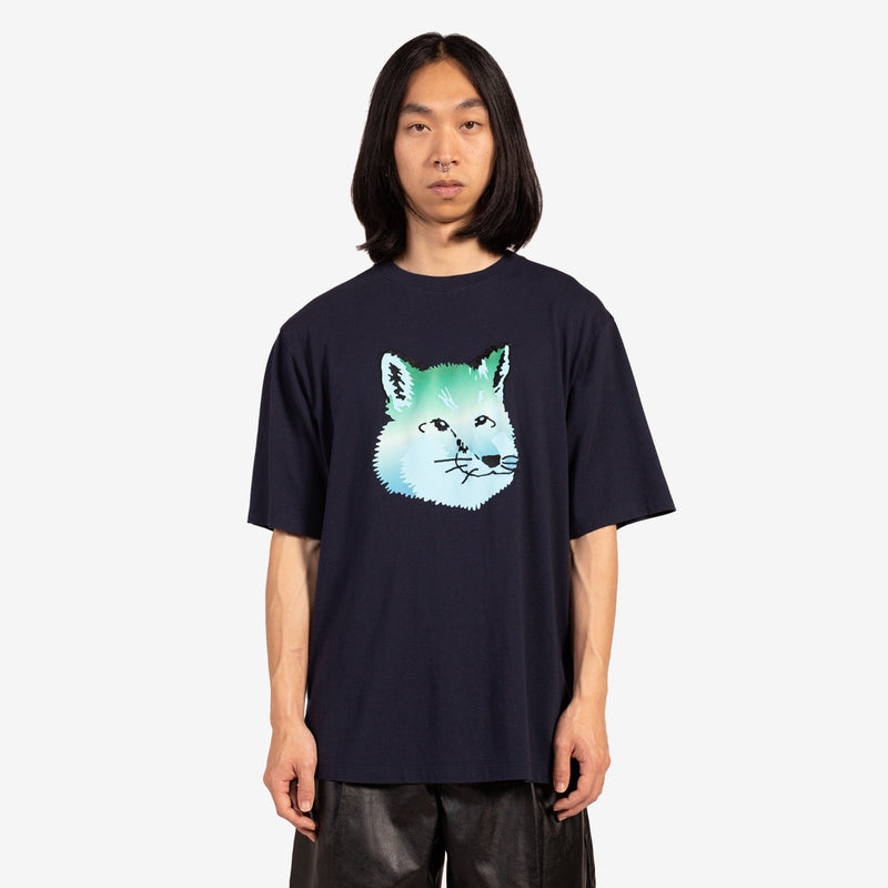 Vibrant Fox Head Easy T-Shirt Navy