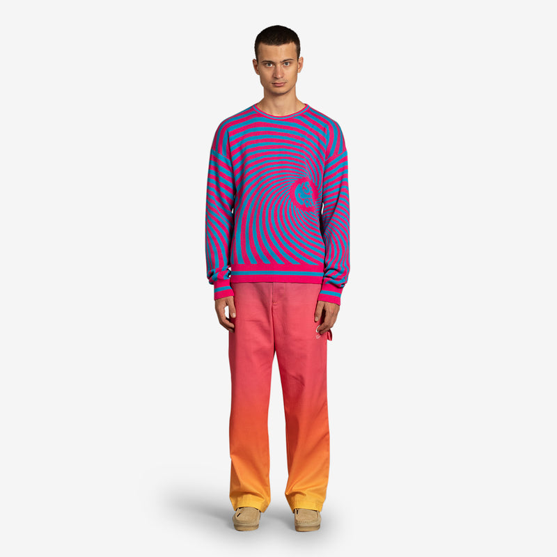 Spiral Knit Crewneck Pink | Blue