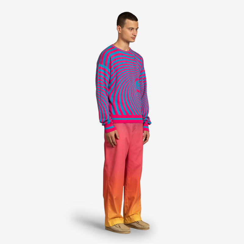 Spiral Knit Crewneck Pink | Blue