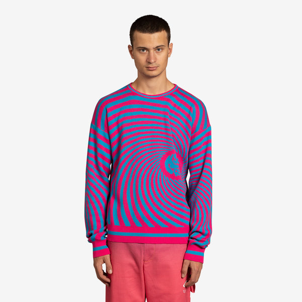 Spiral Knit Crewneck Pink | Blue