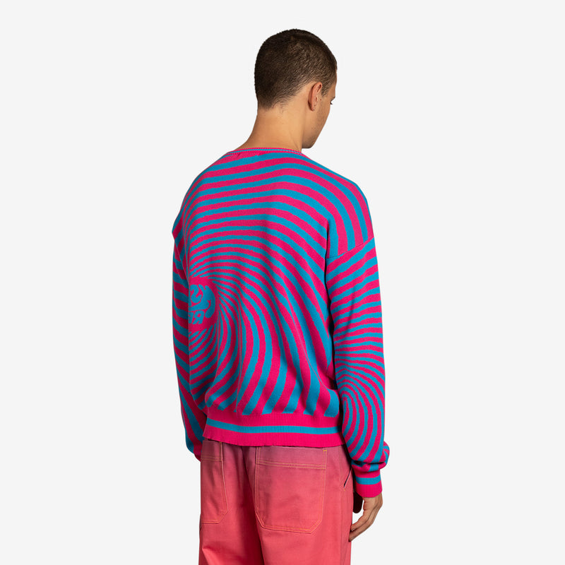 Spiral Knit Crewneck Pink | Blue