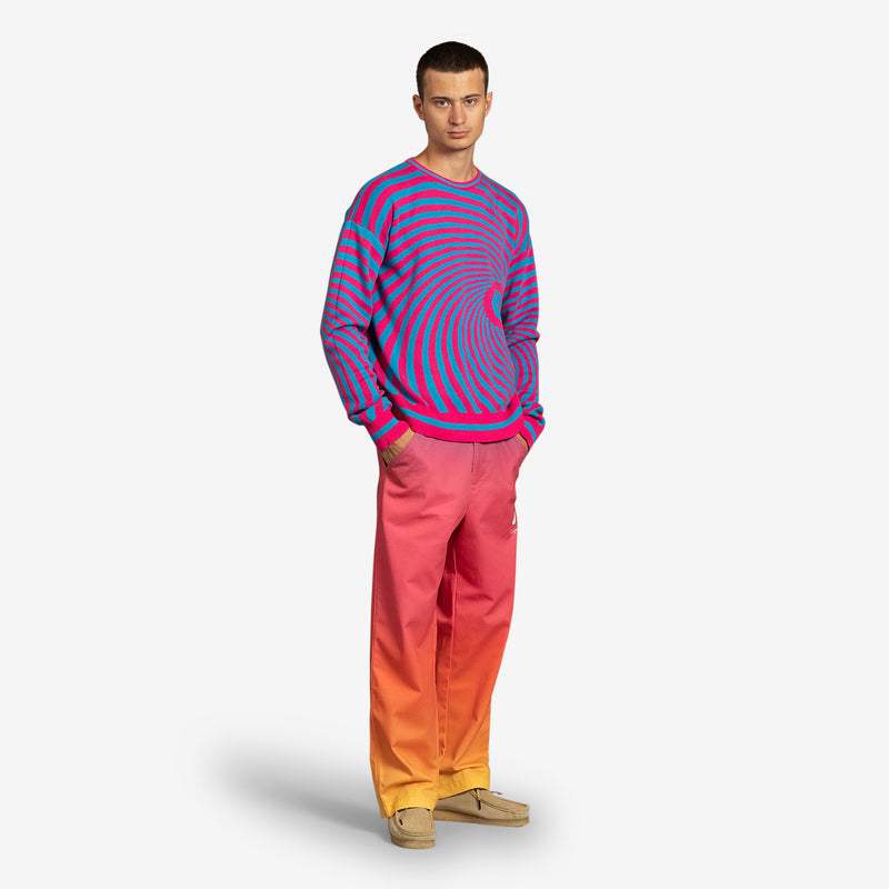 Spiral Knit Crewneck Pink | Blue