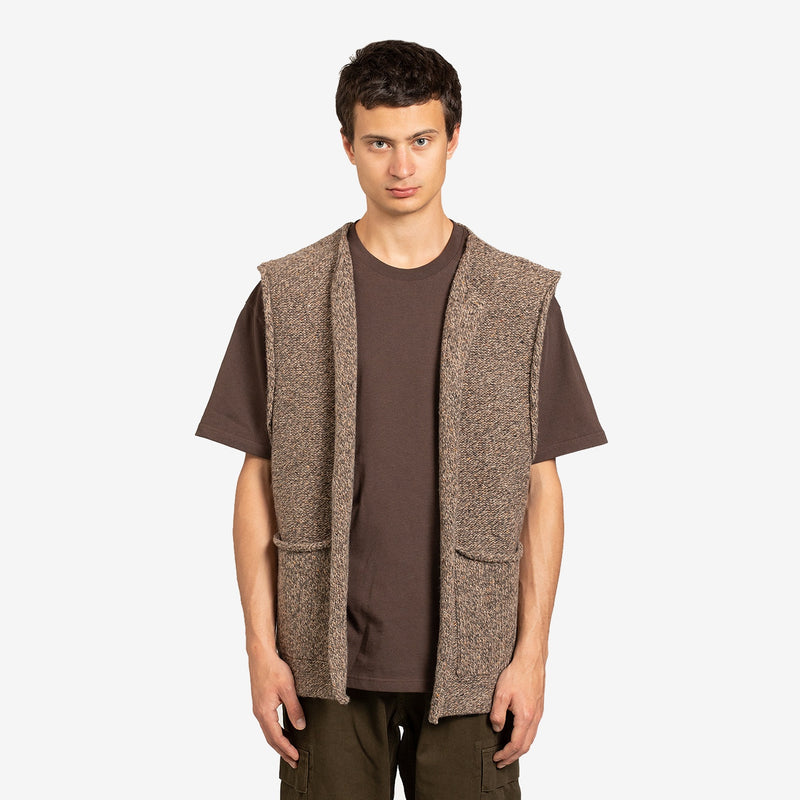 Rolled Edge Waistcoat Hedgehog Brown