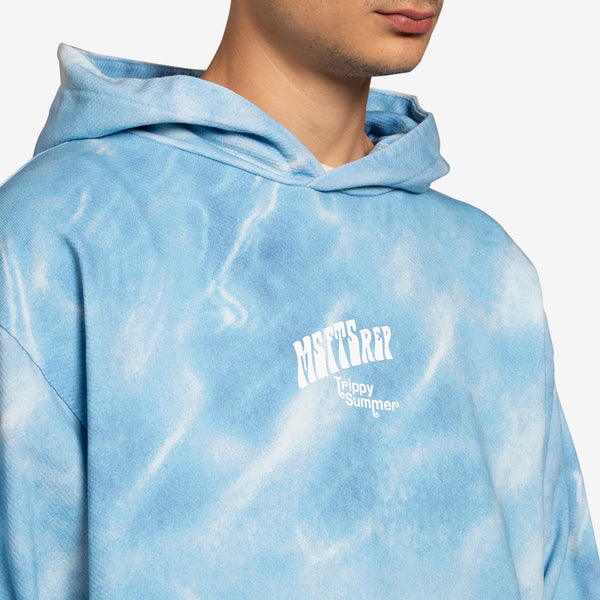 Waterprint Hoodie Blue | White