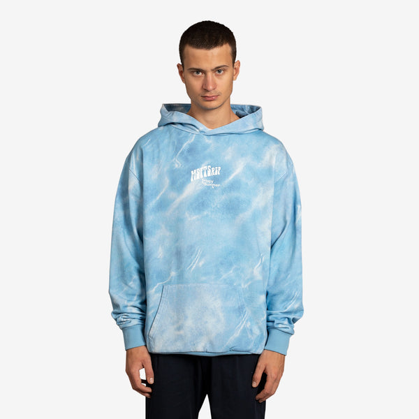 Waterprint Hoodie Blue | White