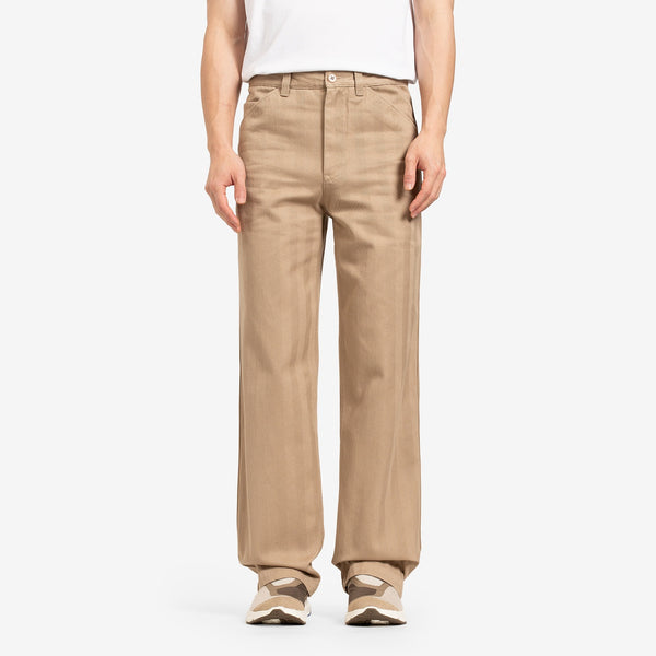 Will Herringbone Twill Trousers Taupe