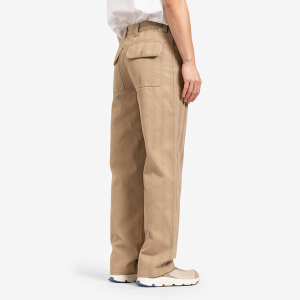 Will Herringbone Twill Trousers Taupe