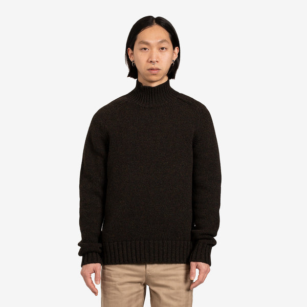 Frej Twist Mock Neck Jumper Dark Green