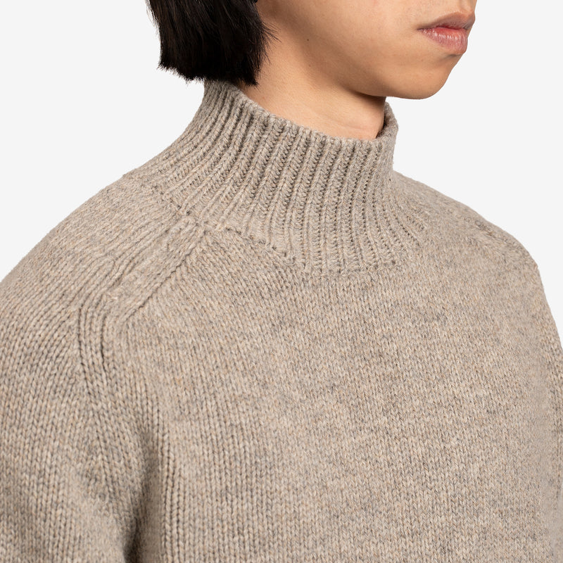 Frej Twist Mock Neck Jumper Light Sand