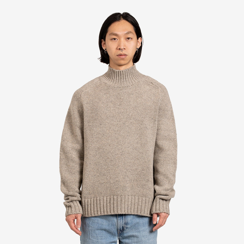 Frej Twist Mock Neck Jumper Light Sand