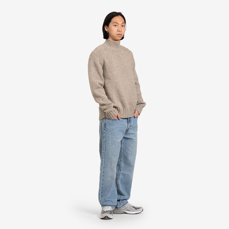 Frej Twist Mock Neck Jumper Light Sand