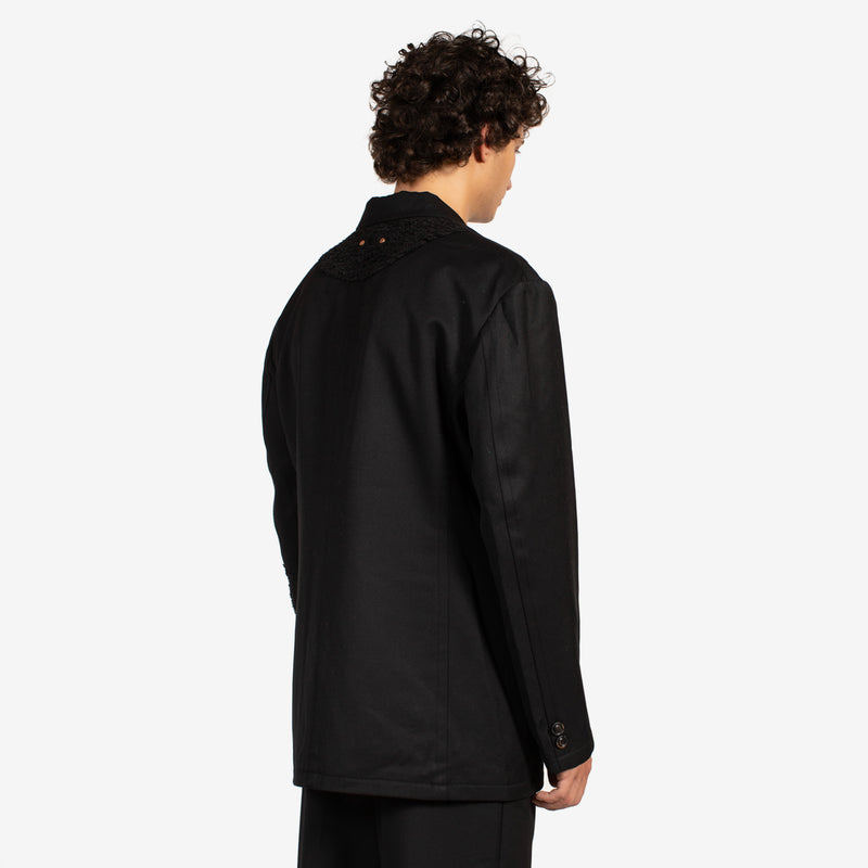 Reversible Wool Denim Jacket Black