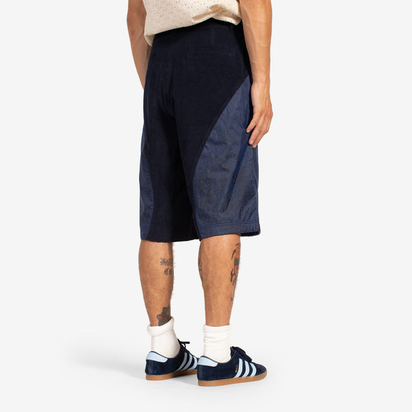 Corduroy Panel Shorts Navy