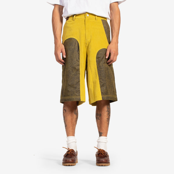 Corduroy Panel Shorts Khye