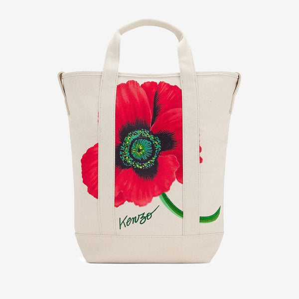 KENZO POPPY Tote Bag Ecru