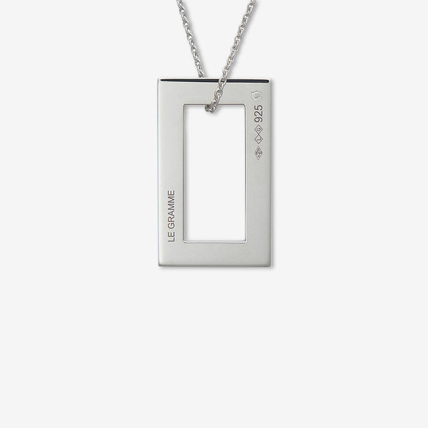 Silver Polished le 3.4g Rectangle Pendant