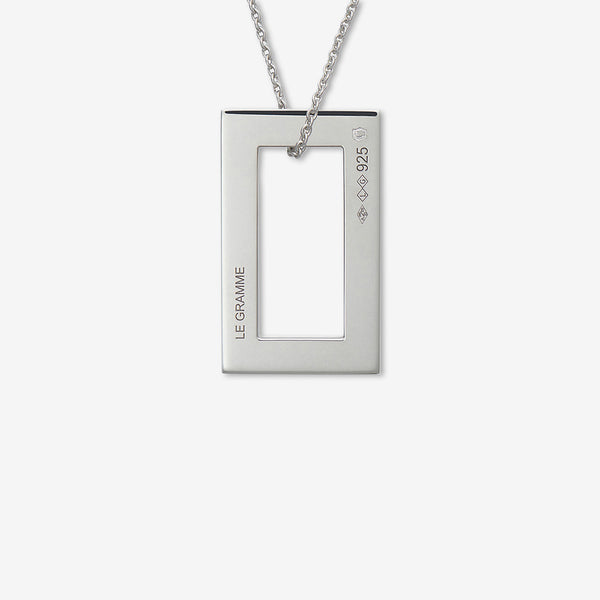 3.4g Polished Sterling Silver Rectangle Pendant