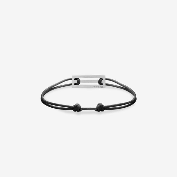 Silver Cord Bracelet le 2.5g Black