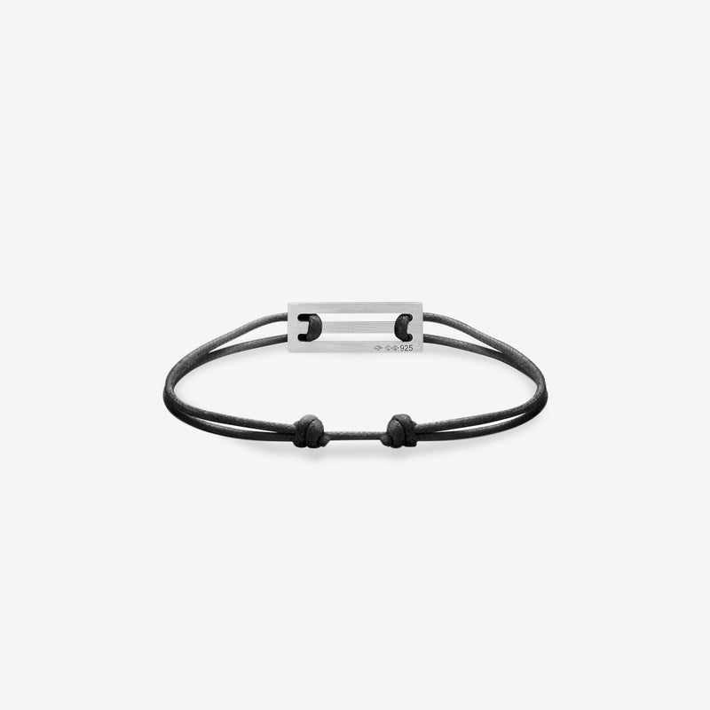 Silver Cord Bracelet le 2.5g Black