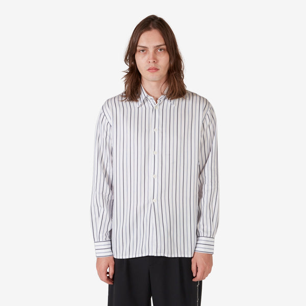 Perry Shirt White | Blue Stripes