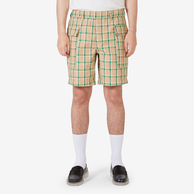 Cargo Shorts Green Check Shorts