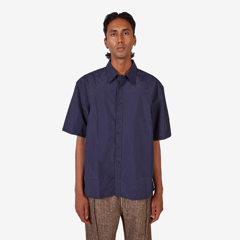 Short Sleeve Oversized Business Shirt Navy