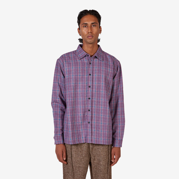 Bush Shirt Purple | Blue Plaid