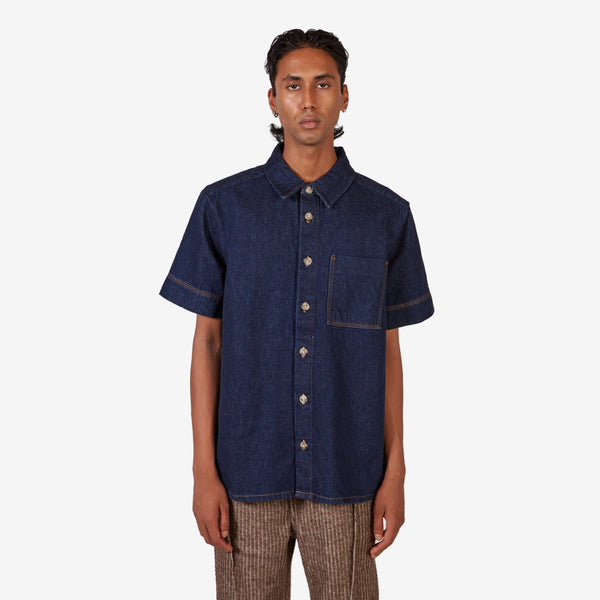 Gil Short Sleeve Shirt Washed Indigo