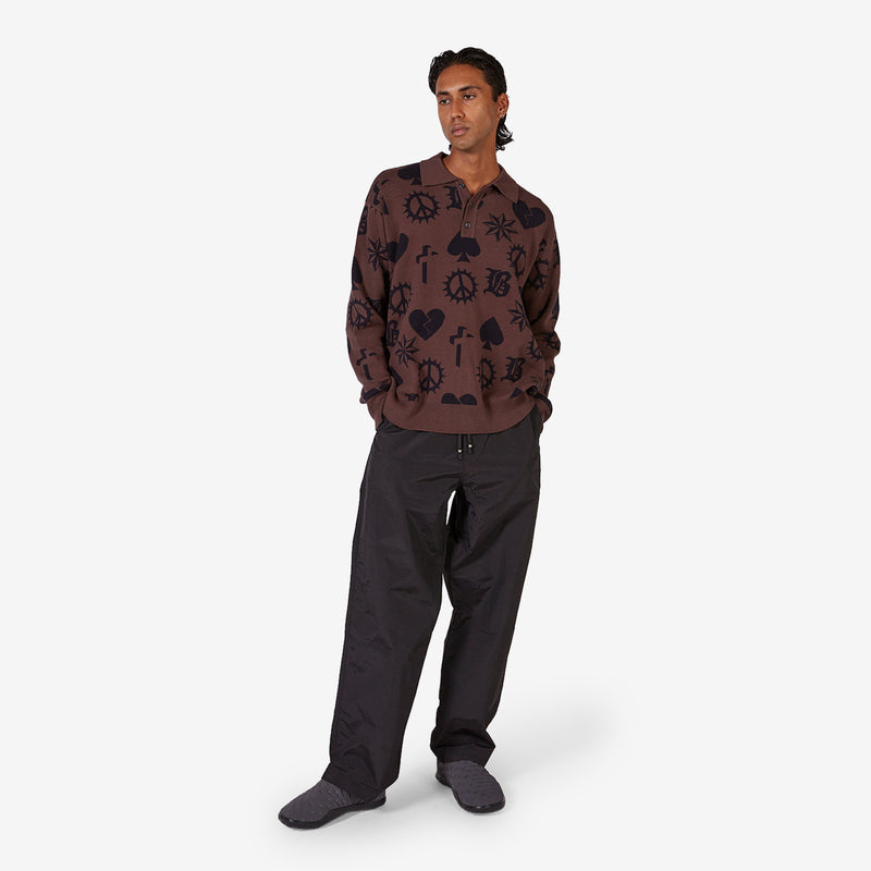 Icon Knit Polo Brown