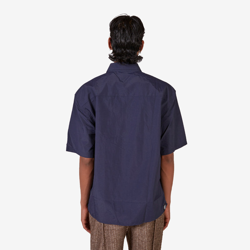 Short Sleeve Oversized Business Shirt Navy