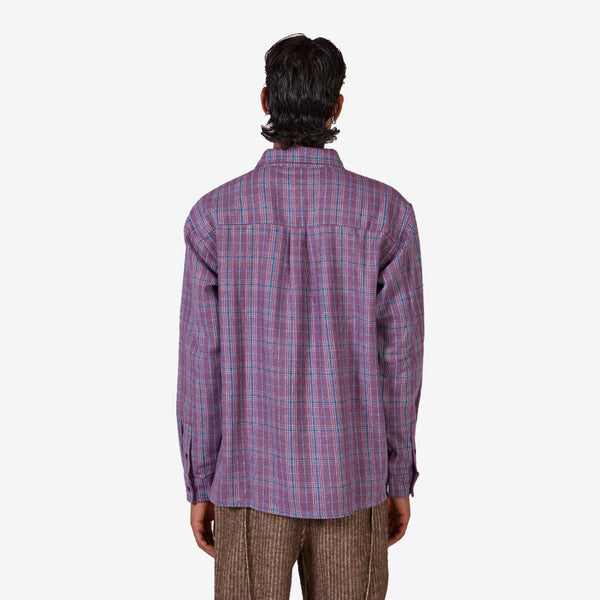 Bush Shirt Purple | Blue Plaid