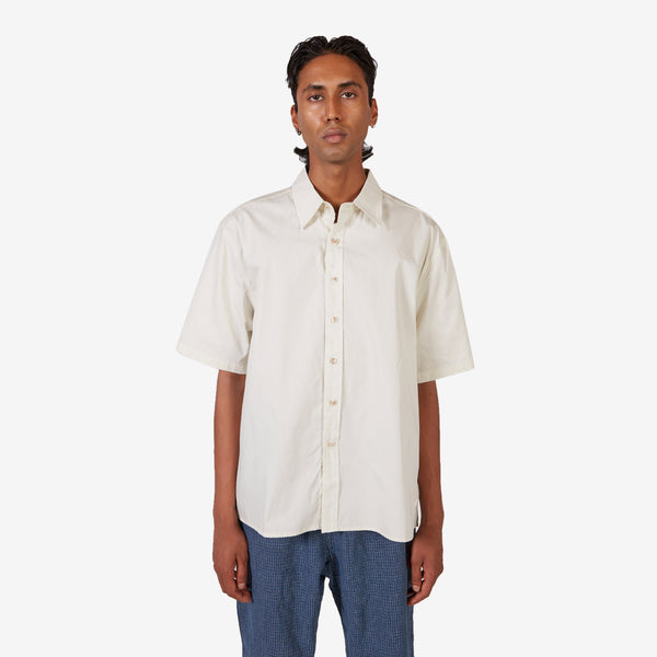 Short Sleeve Oversized Business Shirt Off White