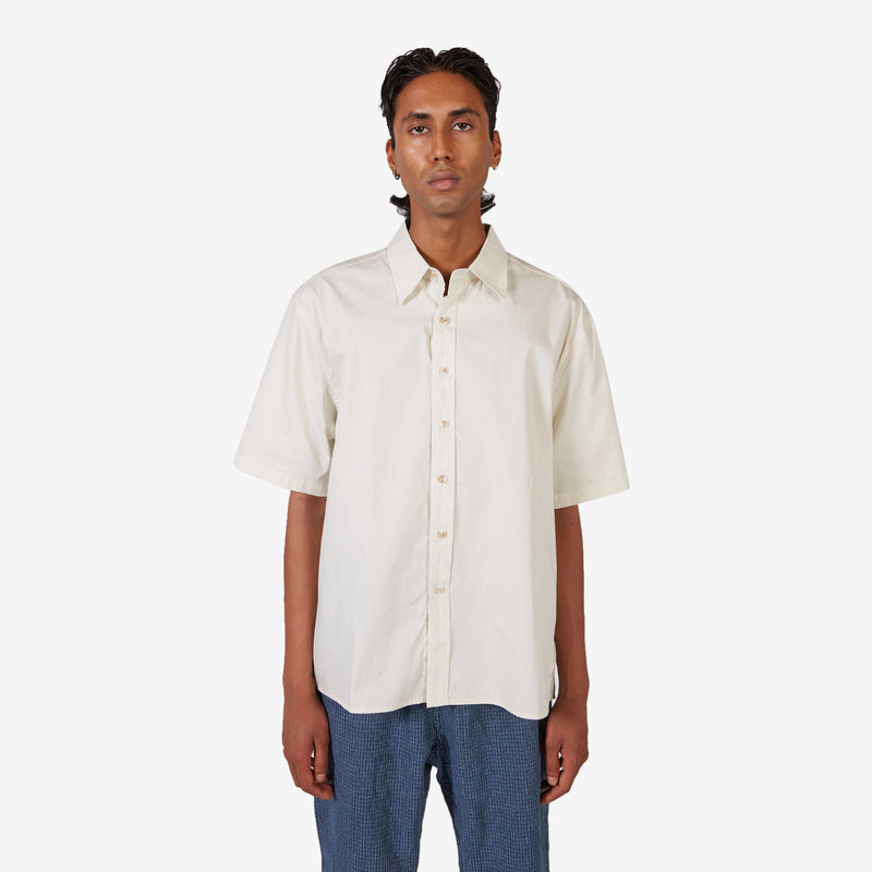 Short Sleeve Oversized Business Shirt Off White