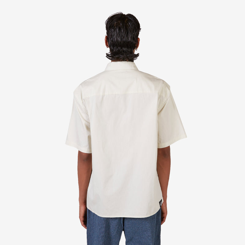 Short Sleeve Oversized Business Shirt Off White