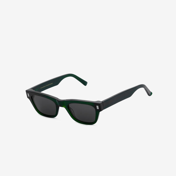 Aki Bottle Green | Grey Solid Lens